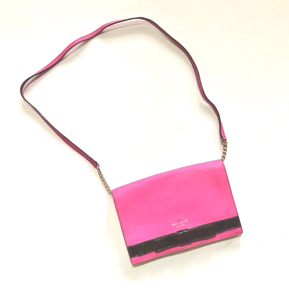 Kate Spade• Pink with Black Bow Crossbody Bag